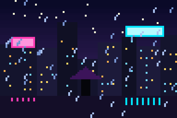雨の夜の街
