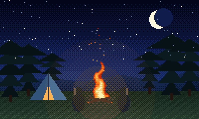 夜の焚き火